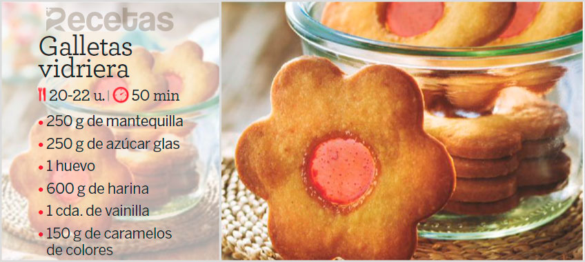 Galletas vidriera con caramelo